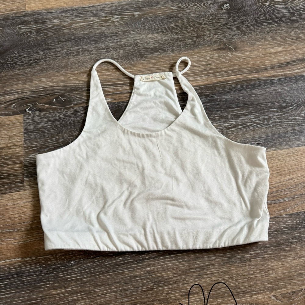 White Fitted Sleeveless Crop Tank Top